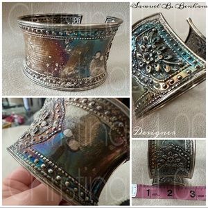 Designer Samuel B. Benham BJC anodized colorful silver cuff bracelet